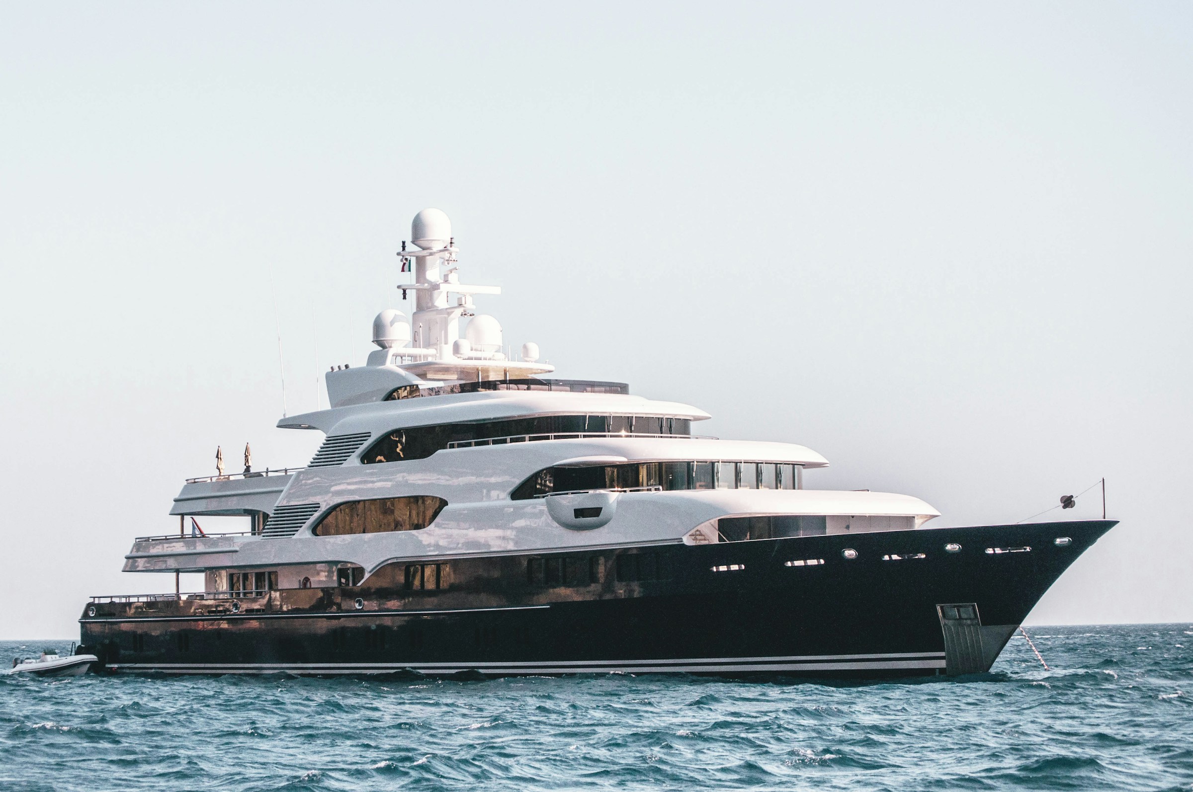 A private yacht underway on open water